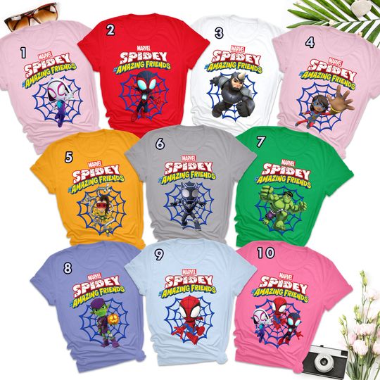 Discover Custom Spider And His Amazing Friends, Birthday Matching Shirt