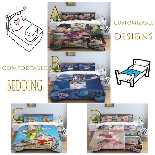 Discover Christmas  The Adventures of Ichabod and Mr. Toad Personalized Three Piece Bedding Set