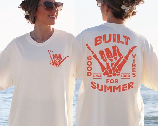 Discover Built For Summer Double Sided Shirt, Summer Vibes