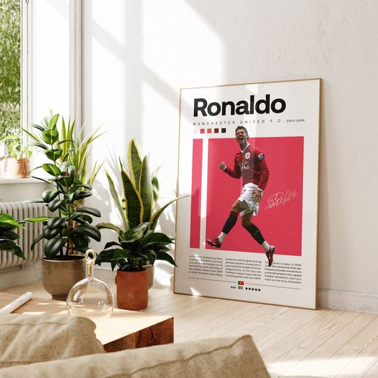 Discover Cristiano Ronaldo Poster, Ronaldo Football Print, Sports Poster, Football Poster