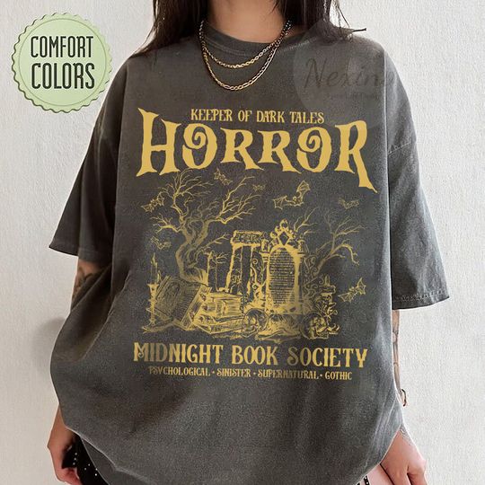 Discover Horror Midnight Book Club Society Tee, Halloween Literary Vintage Shirt