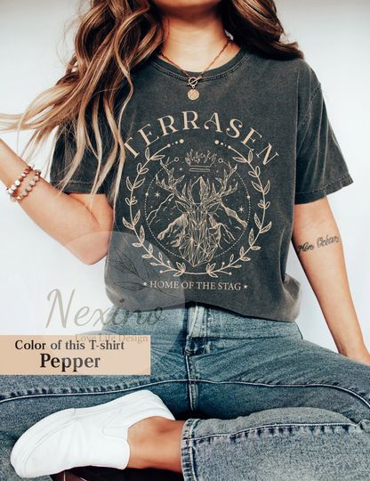 Discover Terrasen Home Of The Stag Shirt Shirt, Throne of Glass Merch, Sarah J Maas Bookish Shirt