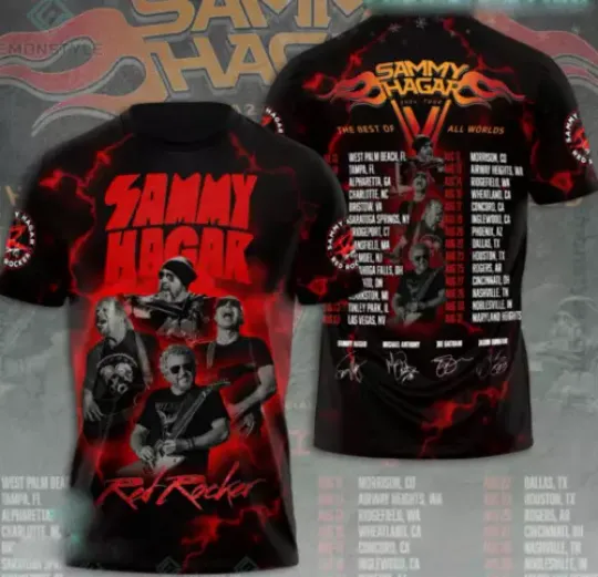 Discover Sammy Hagar Red Rocker Tour The Best Of All Worlds 3D T-Shirt