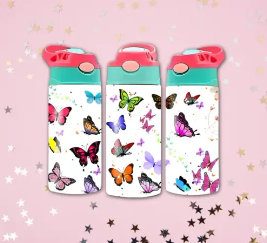 Discover Butterflies 12oz Water Bottle Kid's Funtainer Flip Top