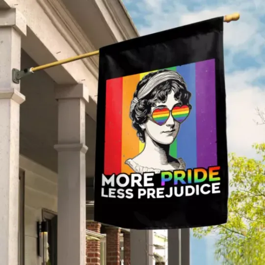 Discover Jane Austen More Pride Less Prejudice LGBTQ Pride Month Rainbow Flag