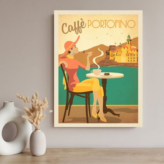 Discover Italy: Portofino Digital Poster/poster vintage travel  home decor travel art