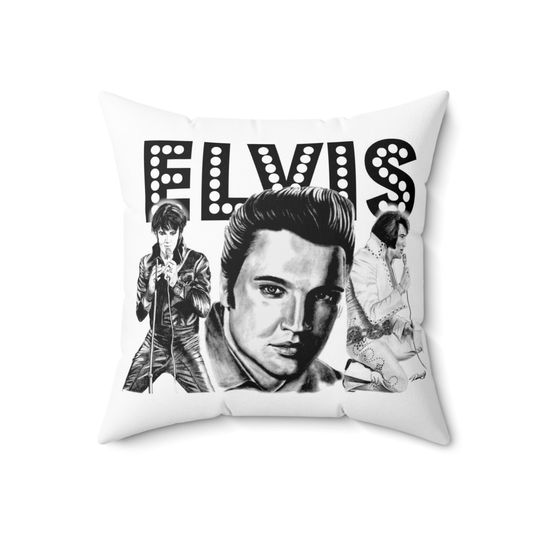 Discover Spun Polyester Square Pillow - Elvis Presley