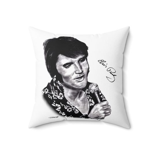 Discover Spun Polyester Square Pillow - Elvis Presley, king of rock and roll