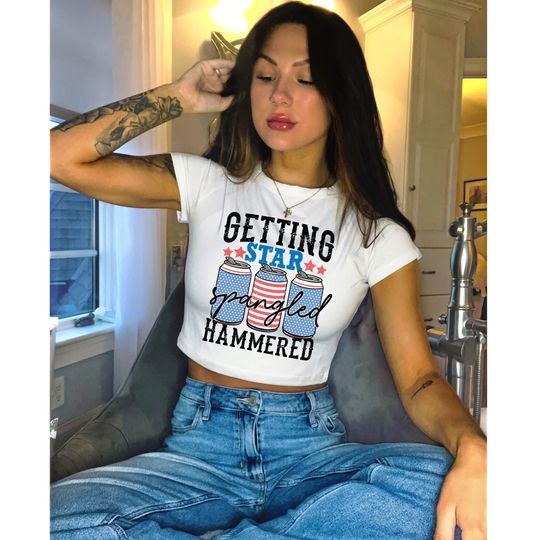 Discover Getting Star Spangled Hammered 4th of July Crop Top