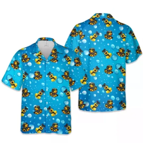 Discover Tactical Duck Special Squad Rubber Duck Carbine Hawaiian Shirt