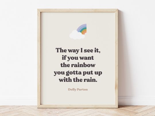 Discover Dolly Parton Rainbow Quote, Rainbow Wall Art