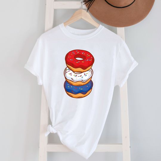 Discover 4th of July Donut Shirt, Red White And Blue T-Shirt, Independence Day Tee