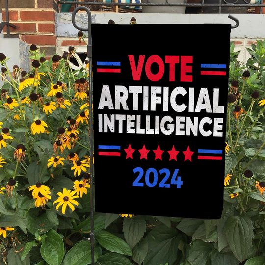 Discover Vote Artificial Intelligence 2024 Flag, Political Election Garden Flag,