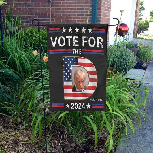 Discover Trump 2024 Vote For The D Flag, Patriotic Pro Trump Destressed Flag
