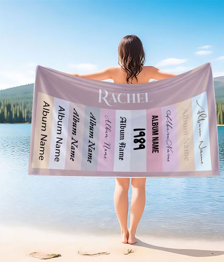 Discover Album Fans Beach Towel, Favorite Songs Pool Towel, Personalized Concert Towel, Fans 2024 Tour Towel