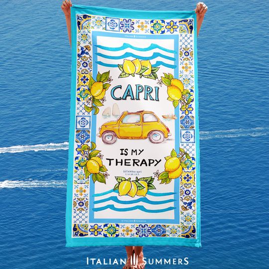 Discover Capri Beach Towel - Capri Therapy