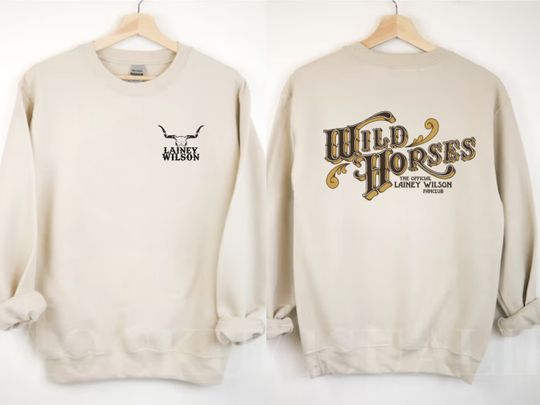 Discover Lainey Wilson Wild Horses Double Sided Sweatshirt