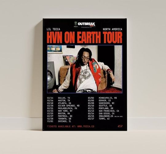 Discover Lil Tecca North Amereca 2024 Tour Poster