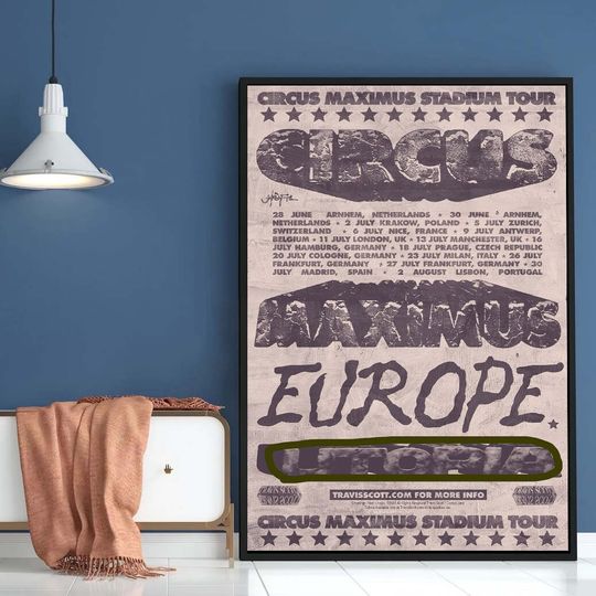 Discover Travis Circus Maximus Stadium Tour Europe Tour Date 2024 Poster