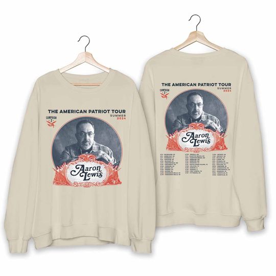 Discover Aaron Lewis - The American Patriot Summer 2024 Tour Double Sided Sweatshirt