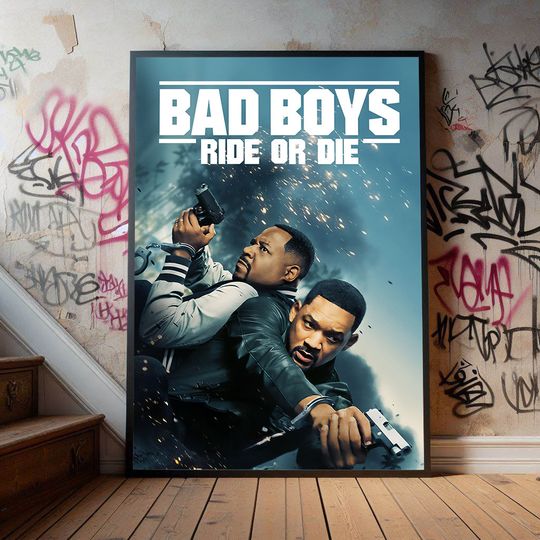 Discover Bad Boys Ride or Die Movie Poster, Premium Canvas Poster, Film Fans Collectibles, Popular Movie Poster for Gift