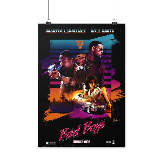 Discover Poster BAD BOYS fan art movie poster Will Smith Lawrence Bay