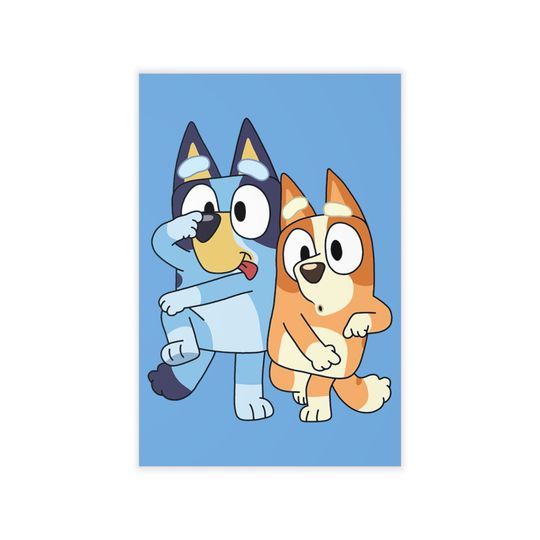 Discover Silly BlueyDad and Bingo Premium Matte Vertical Posters
