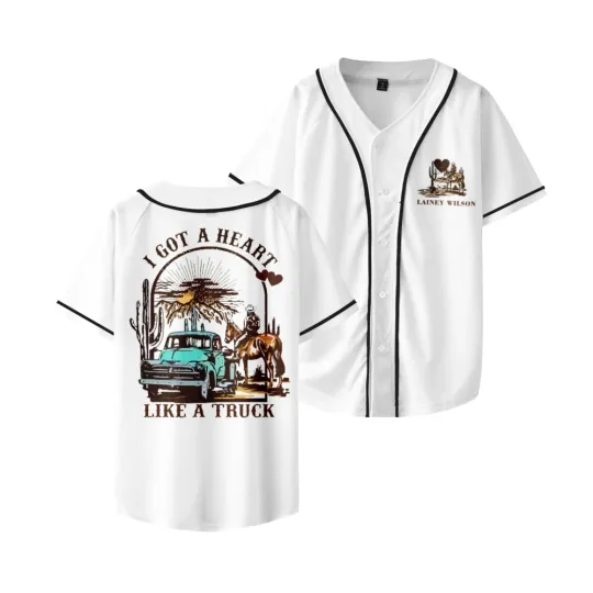 Discover Lainey Wilson I Got A Heart Like A Truck Baseball Jersey, Gifts for Fan