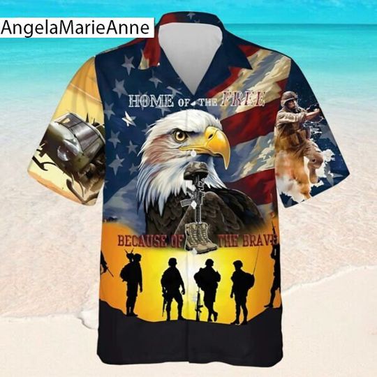 Discover Patriotic Eagle Hawaiian Shirt, 4th Of July Hawaiian Shirt