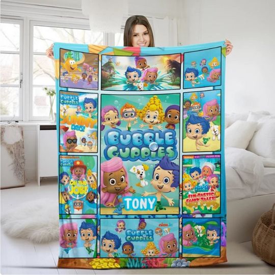 Discover Personalized Bubble Guppies Blanket, Bubble Guppies Party