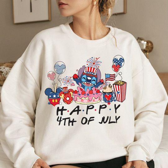 Discover Happy 4th Of July Blue Alien T-Shirt