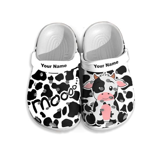 Discover Cow Moo Personalized Clogs Shoes For Cow Lovers