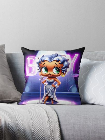 Discover Golden Years-Vivid Betty Boop on stage Pillow
