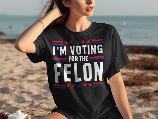 Discover Vo.ting For The Convicted Felon Trump 2024 Shirt