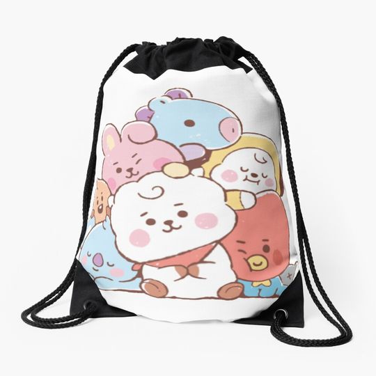 Discover BTS BT21 Art Outdoor Drawstring Bag
