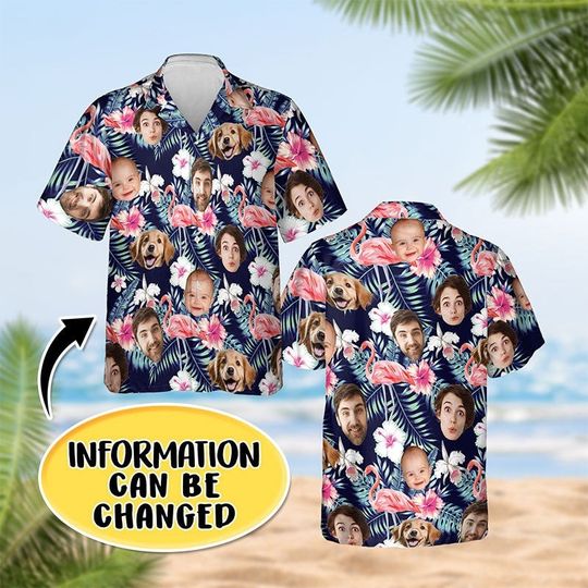 Discover Personalized Photo Hawaiian Shirt Custom With Face,Custom Face Hawaiian Shirt