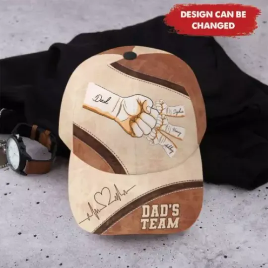 Discover Customize Name Classic Cap, Fist Bump Dad Kids,Fist Bump Family Hand Fathers Day