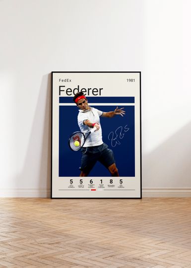 Discover Roger Federer Minimalist Sports Poster