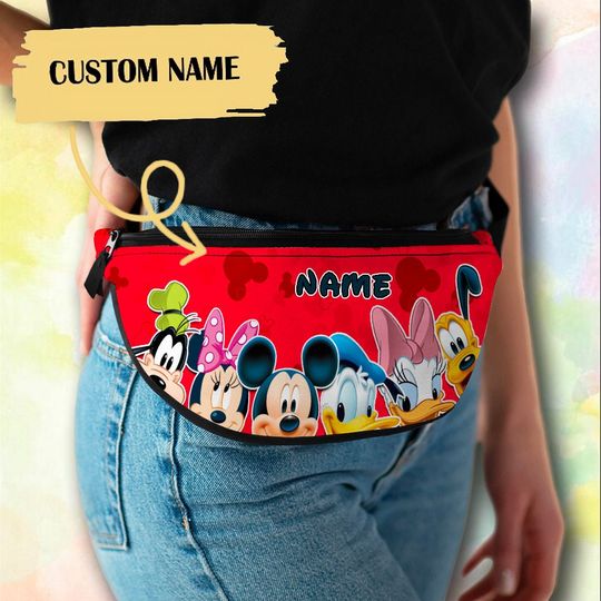 Discover Personalize Mouse And Friend Fanny Pack, Custom Name Fanny Bag