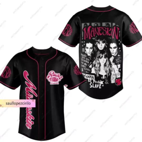 Discover Maneskin Baseball Shirt, Maneskin Tour 2024 Jersey, Rush World Tour