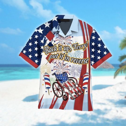Discover 4th Of July Back It Up Put It In Reverse Hawaiian Shirt, American Flag Hawaii Shirt