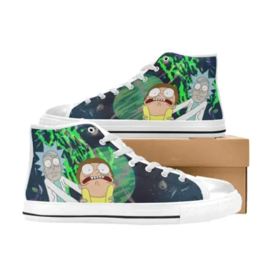 Discover Rick And Rickandmorty  High Top Canvas Men Shoes