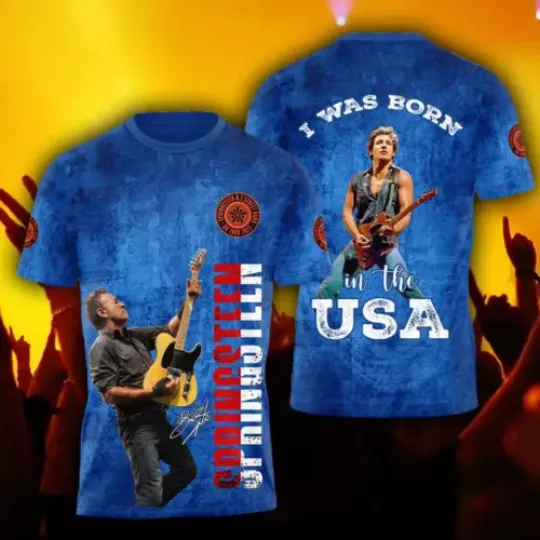 Discover Bruce Springsteen The Rising 3D T Shirt I Was Born Is The USA
