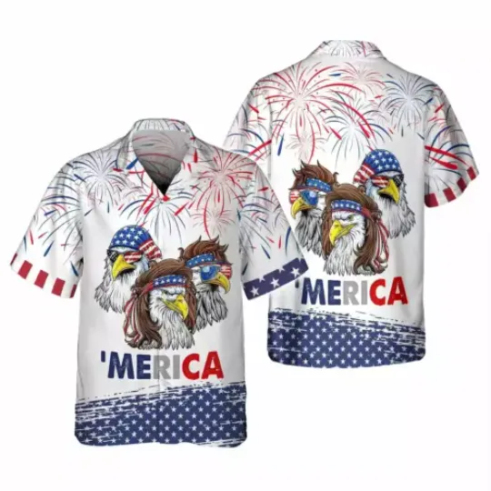 Discover Mullet Eagle American Hawaiian Shirt - Independence Day Is Coming Shirt