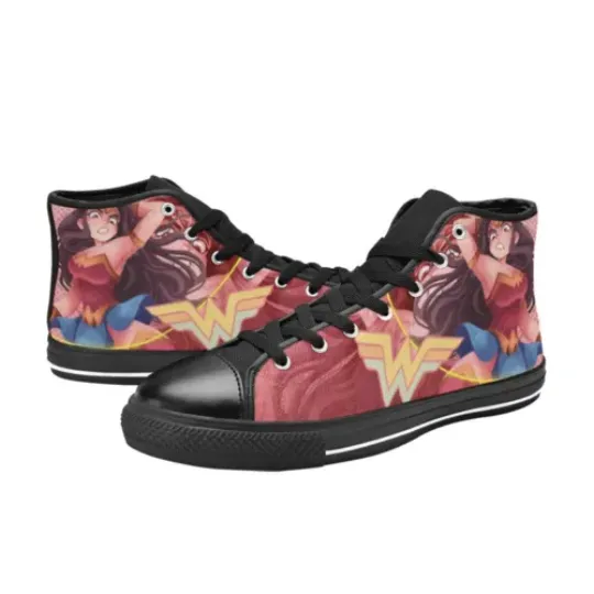 Discover Wonder Woman High Top Shoes Canvas Sneakers For Women