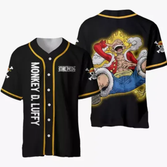 Discover Black Lffy Gear 5 Baseball Jersey Shirts