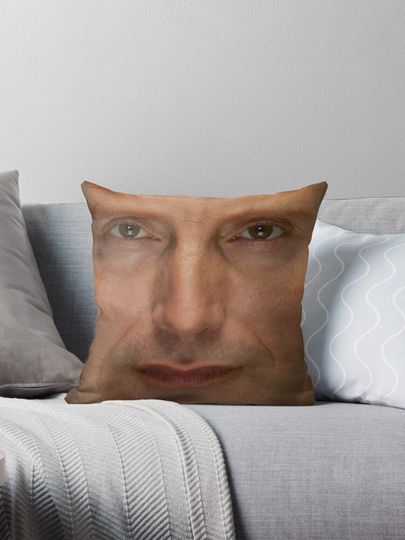Discover Mads Mikkelsen Face Throw Pillow Pillow