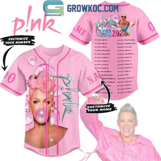 Discover Personalized Pink Summer Carnival Tour 2024 Schedule Baseball Jersey