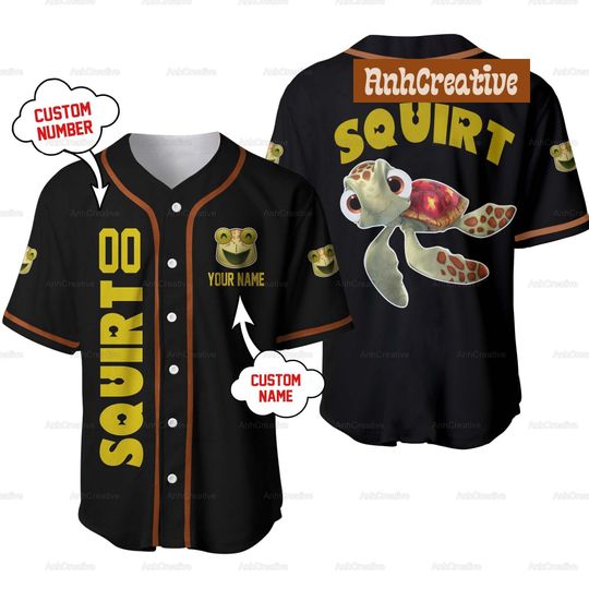Discover Custom Squirt Turtle Baseball Jersey, Squirt Turtle Jersey Shirt
