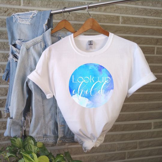 Discover Look Up Child, Womens Shirts, Christian Shirt, Gospel Music Tee, Christian Clothing